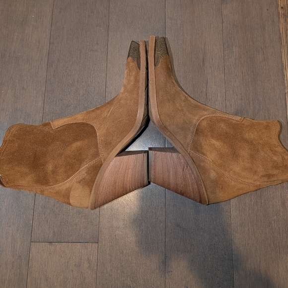 Sundance Suede Ankle Boots with decorative toe cap, Size 38 (Size 8), Brown - Picture 6 of 10